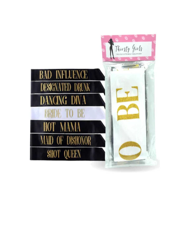 Thirsty Girls Hens Night Sashs 7pc