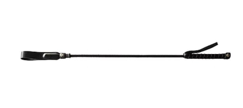 Riding Crop Slim Leather Tip Black